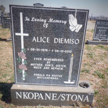 STONA Alice Diemiso, Nkopne 1974-2010