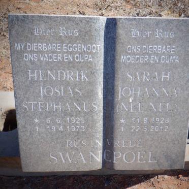 SWANEPOEL Hendrik Josias Stephanus 1925-1973 &amp; Sarah Johanna NEL 1928-2012