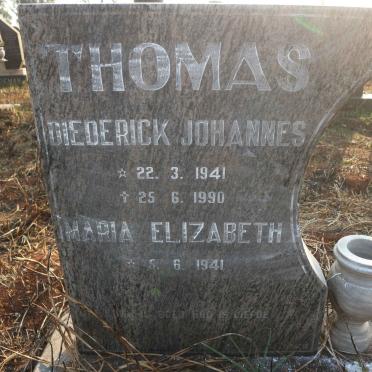 THOMAS Diederick Johannes 1941-1990 &amp; Maria Elizabeth 1941-