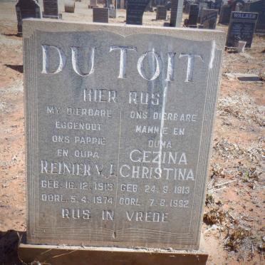 TOIT Reinier V.J., du 1913-1974 &amp; Gezina Christina 1913-1992