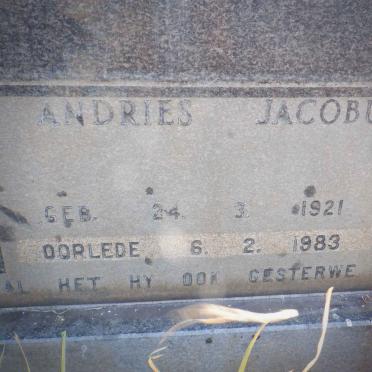 VENTER Andries Jacobus 1921-1983 &amp; Otillia Augusta 1916-1982