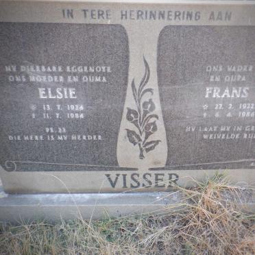 VISSER Frans 1922-1986 &amp; Elsie 1924-1984