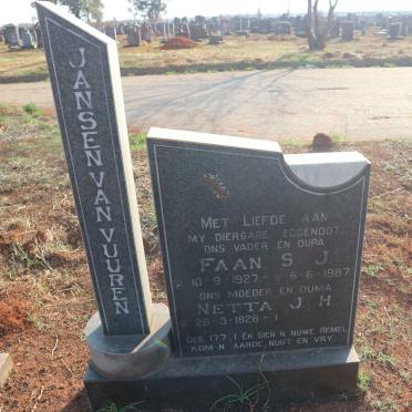 VUUREN S.J., Jansen Van 1927-1987 &amp; J.H. 1928-