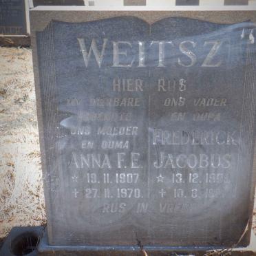 WEITZ Frederick Jacobus 1909-1981 &amp; Anna F.E. 1907-1970