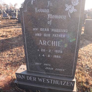 WESTHUIZEN Archie, van der 1928-1985