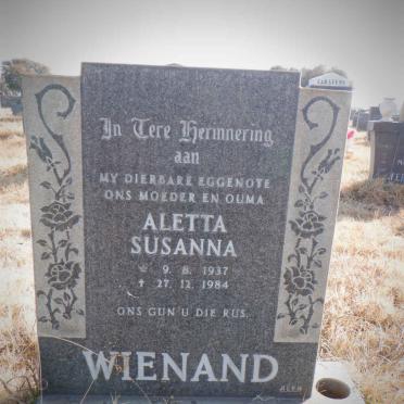 WIENAND Aletta Susanna 1937-1984