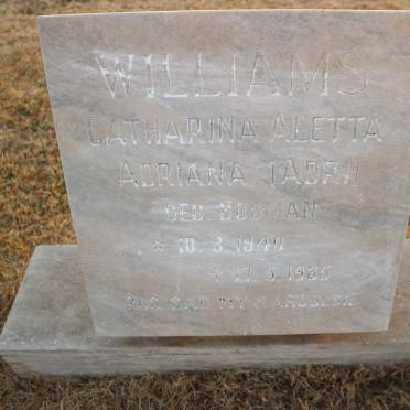 WILLIAMS Catharina Aletta Adriana nee BOSMAN 1940-1985