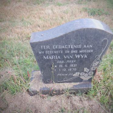WYK Maria, van nee REEK 1921-1970