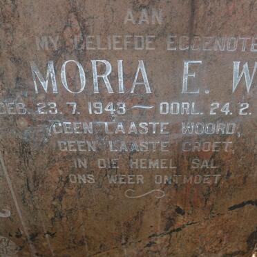 WYK Moria E.W., van 1943-1990