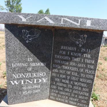 YANI Nonzukiso Windy 1964-2009