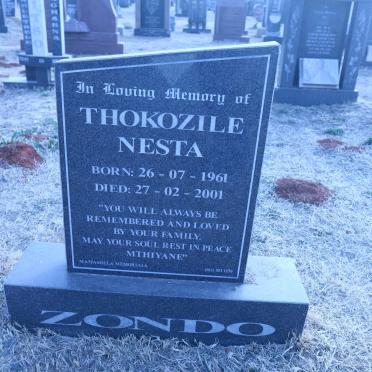 ZONDO Thokozile Nesta 1961-2001