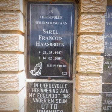 HAASBROEK Sarel Francois 1947-2003 :: HAMMAN Otto Johannes Jacobus 1976-2003 