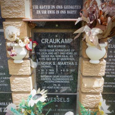 CRAUKAMP Hendrik S. 1924-2003 &amp; Martha S. 1927- 