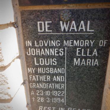 WAAL Johannes Louis, de 1922-1994 &amp; Ella Maria