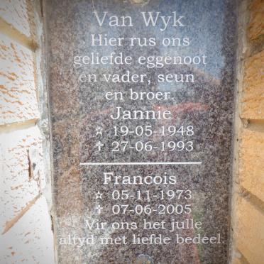 WYK Jannie, van 1948-1993 :: VAN WYK Francois 1973-2005