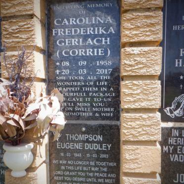 GERLACH Carolina Frederika 1958-2017 :: THOMPSON Eugene Dudley 1948-2003 