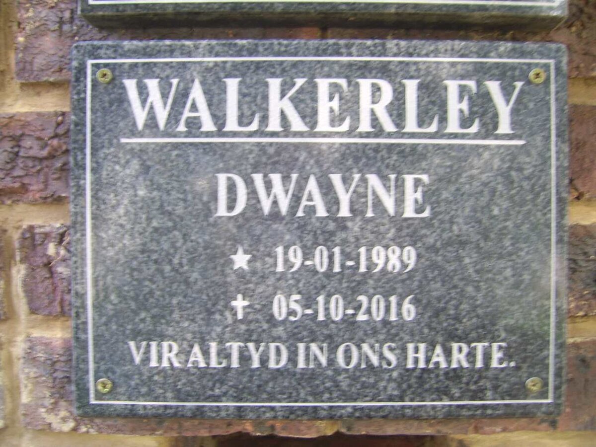 WALKERLY Dwayne 1989-2016