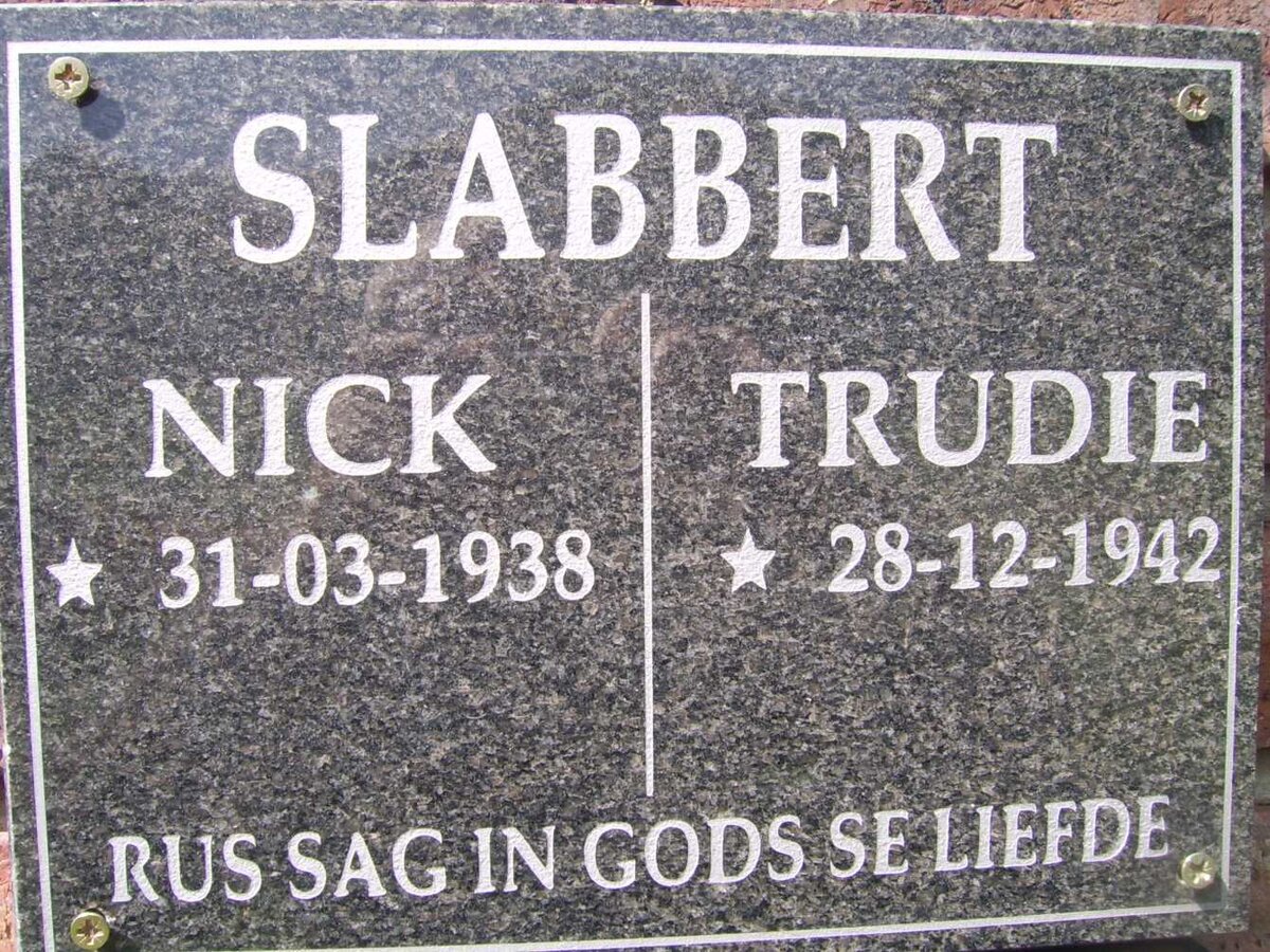SLABBERT Nick 1938- &amp; Trudie 1942-