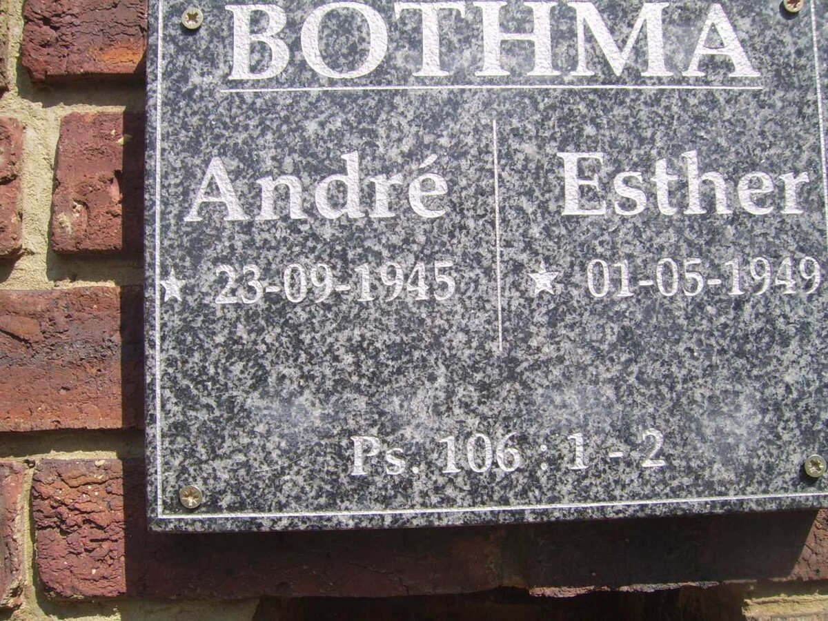 BOTHMA André 1945- &amp; Esther 1949-