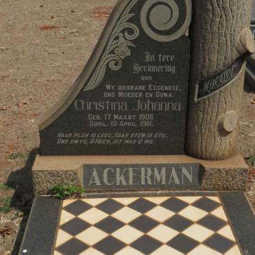 ACKERMAN Christina Johanna 1906-1961