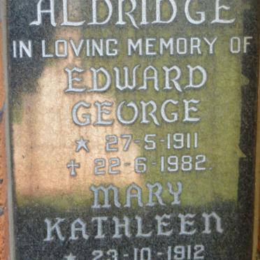 ALDRIDGE Edward George 1911-1982 &amp; Mary Kathleen 1912-1990