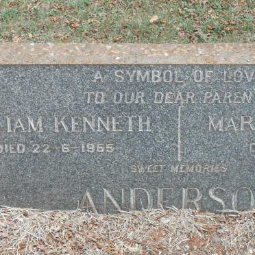 ANDERSON William Kenneth -1955 &amp; Mary Josephine -1951
