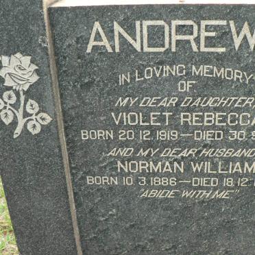 ANDREWS Norman William 1886-1944 :: ANDREWS Violet Rebecca 1919-1933