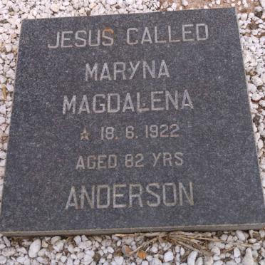 ANDERSON Maryna Magdalena 1922-