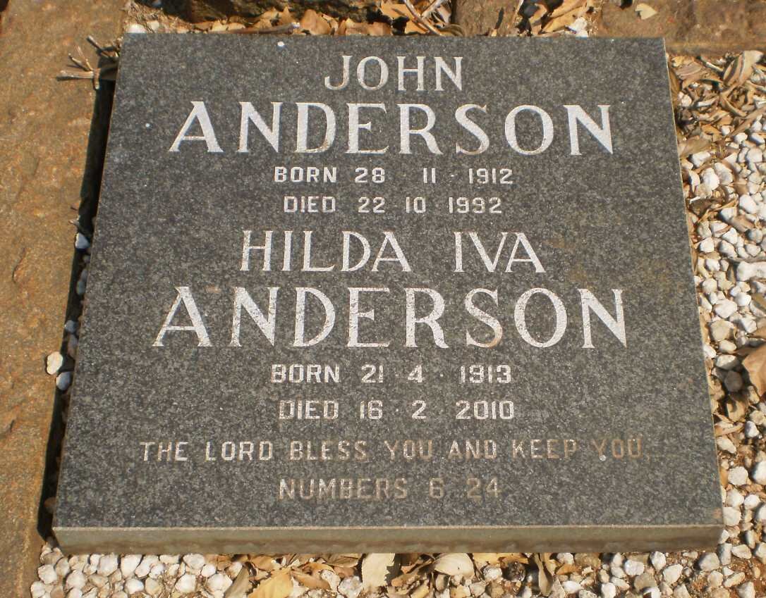 ANDERSON John 1912-1992 &amp; Hilda Iva 1913-2010