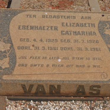 AS Ebenhaezer, van 1929-1961 &amp; Elizabeth Catharina 1926-1961