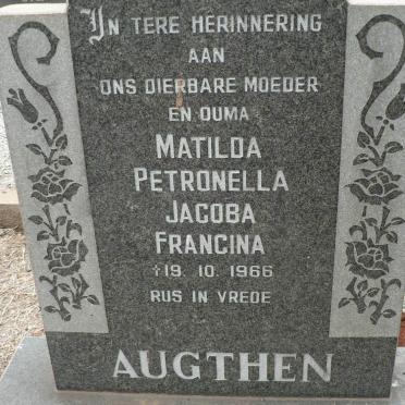 AUGTHEN Matilda Petronella Jacoba Francina -1966