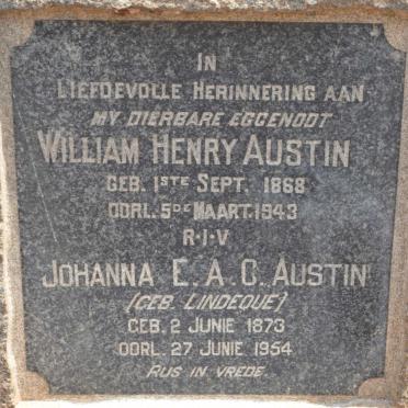 AUSTIN William Henry 1868-1943 &amp; Johanna E.A.C. LINDEQUE 1873-1954