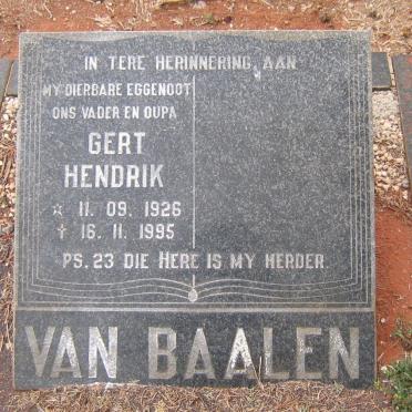 BAALEN Gert Hendrik, van 1926-1995