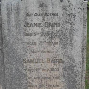 BAIRD Samuel  -1903 &amp; Jeanie -1935