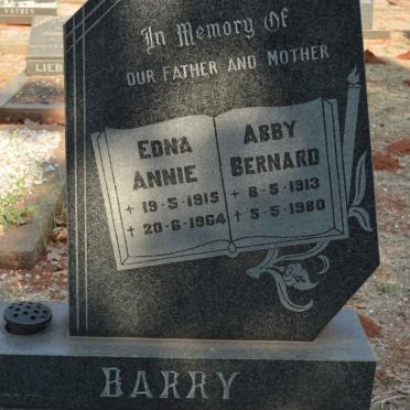 BARRY Abby Bernard 1913-1980 &amp; Edna Annie 1915-1964