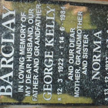 BARCLAY George Kelly 1922-1984 &amp; Norma 1937-1999