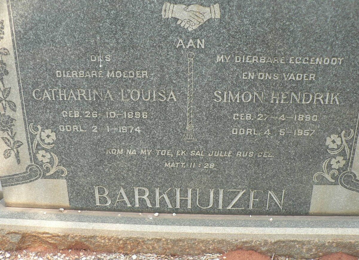 BARKHUIZEN Simon Hendrik 1890-1957 &amp; Catharina Louisa 1896-1974