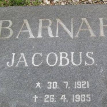 BARNARD Jacobus C. 1921-1985