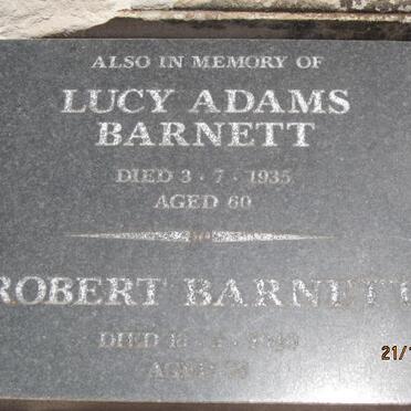 BARNETT Robert ? &amp; Lucy Adams -1935
