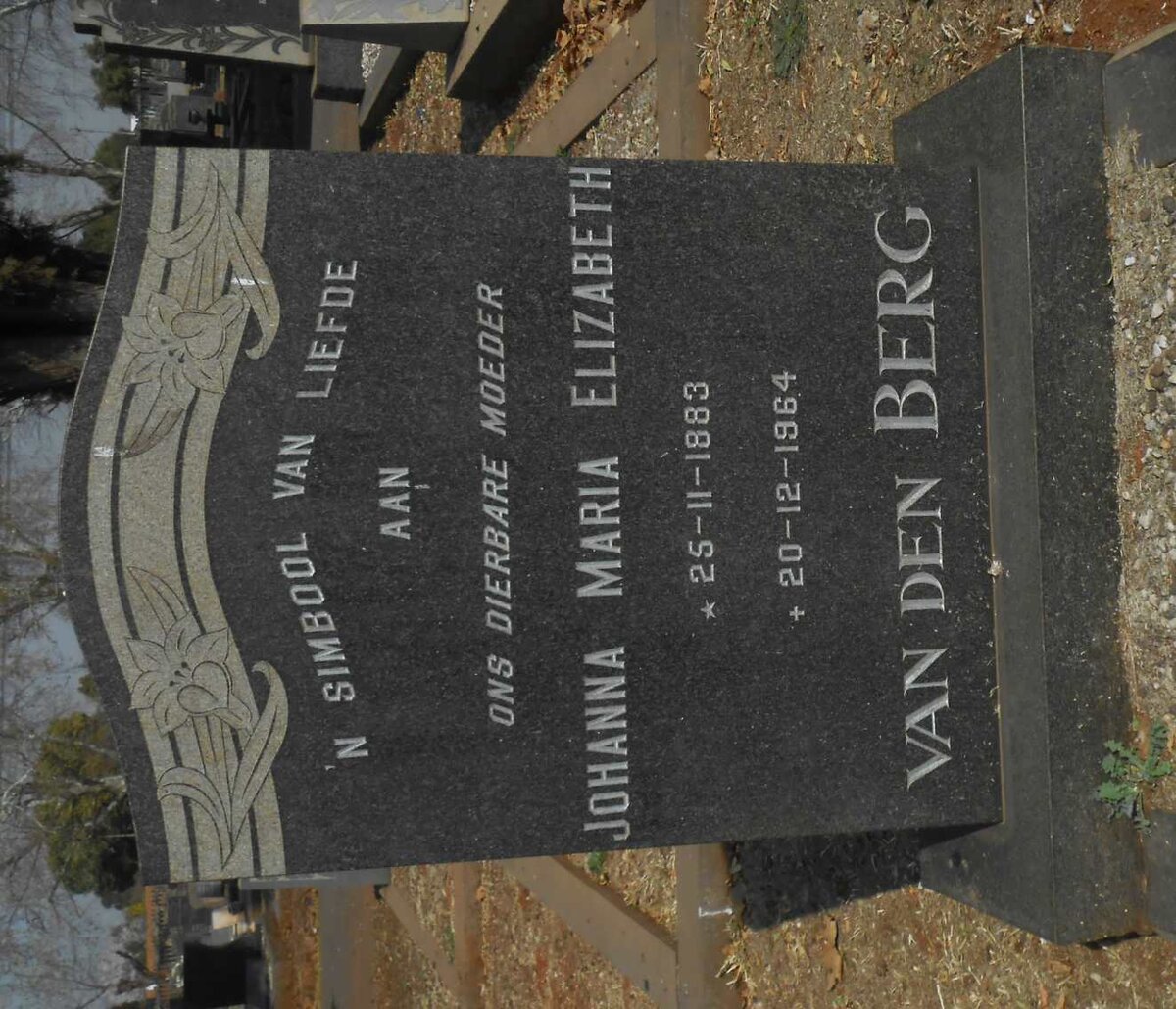 BERG Johanna Maria Elizabeth, van den 1883-1964