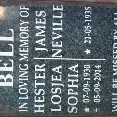 BELL James Neville 1935- &amp; Hester Losjea Sophia 1930-2014