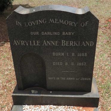 BERKLAND Avrylle Anne 1953-1957