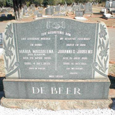 BEER Johannes Jurgens, de 1886-1955 &amp; Maria Magdalena CLAASEN 1890-1979
