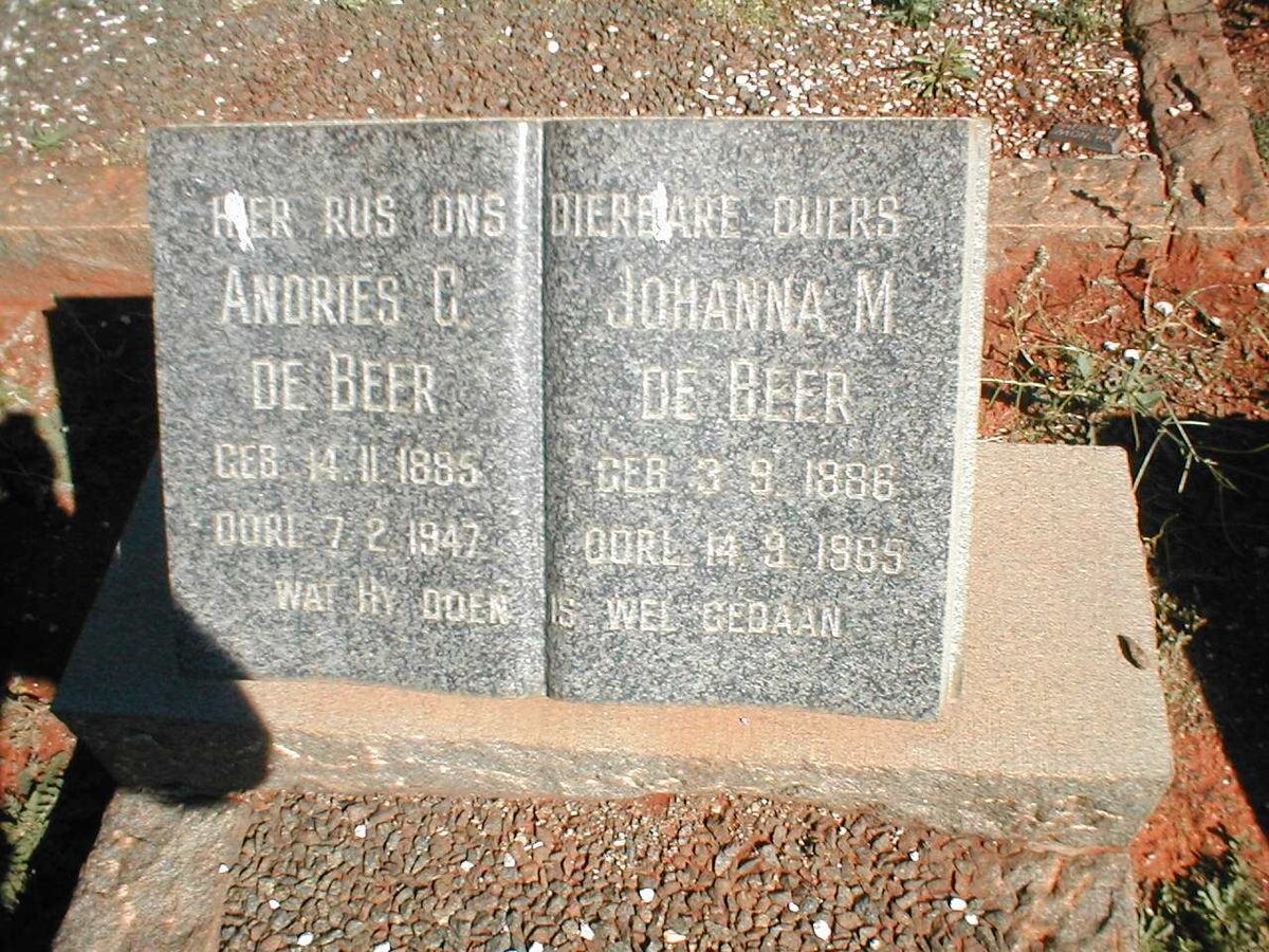 BEER Andries C., de 1885-1947 &amp; Johanna M. 1886-1965