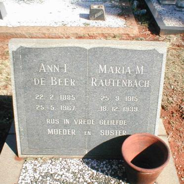 BEER Ann L., de 1885-1967 :: RAUTENBACH Maria M. 1915-1939