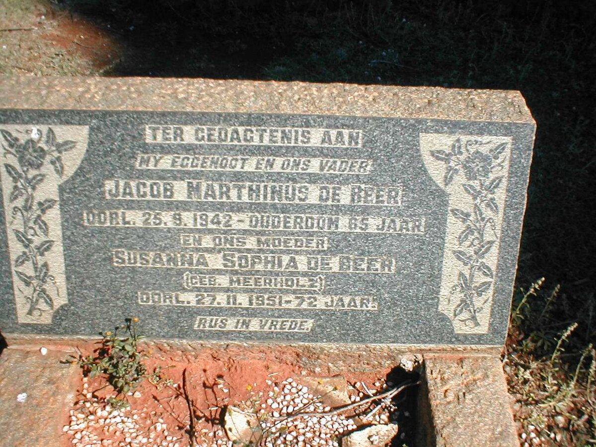 BEER Jacob Marthinus 1877-1942, de &amp; Susanna Sophia MEERHOLZ 1879-1951