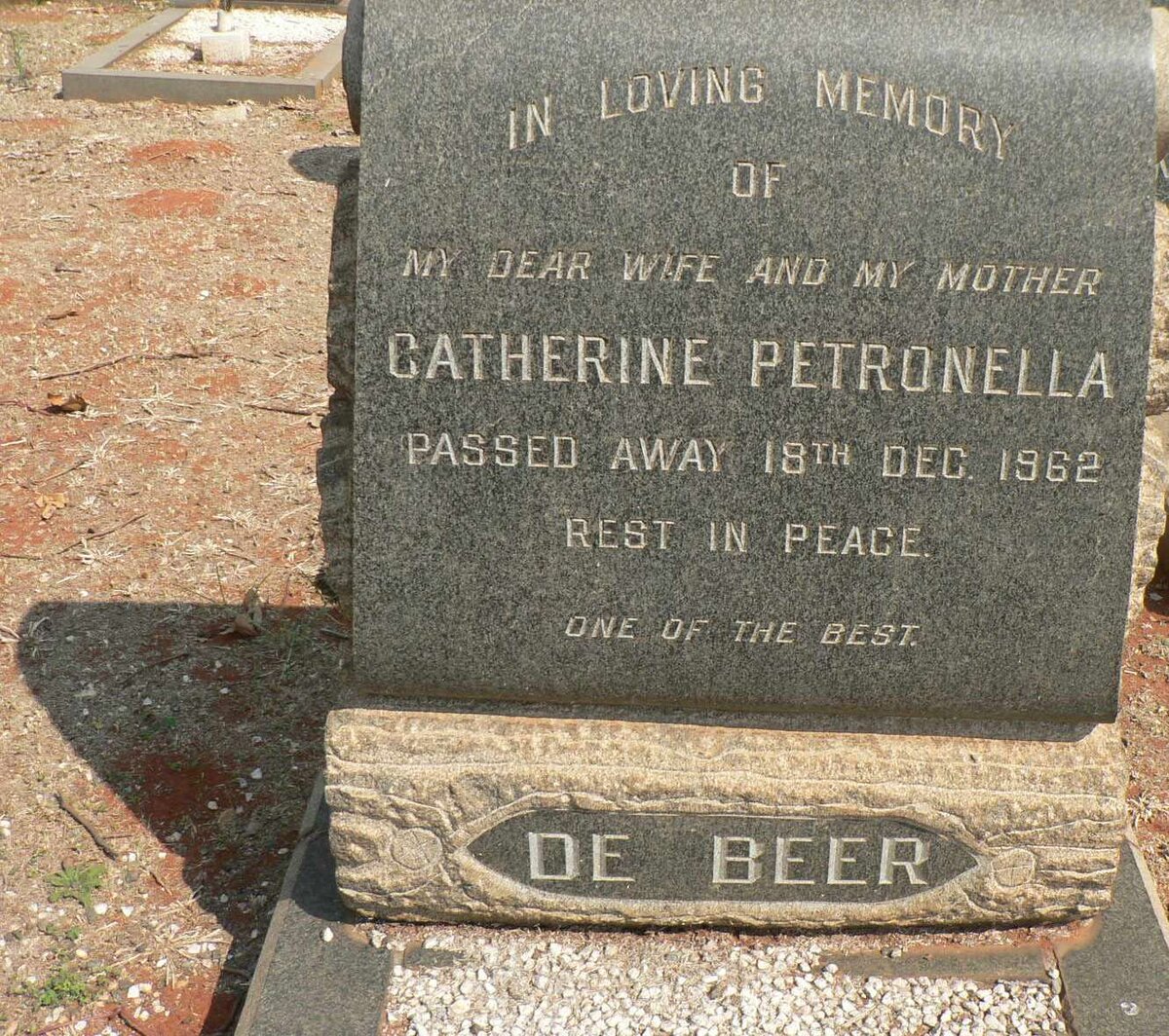 BEER Catherine Petronella, de -1962