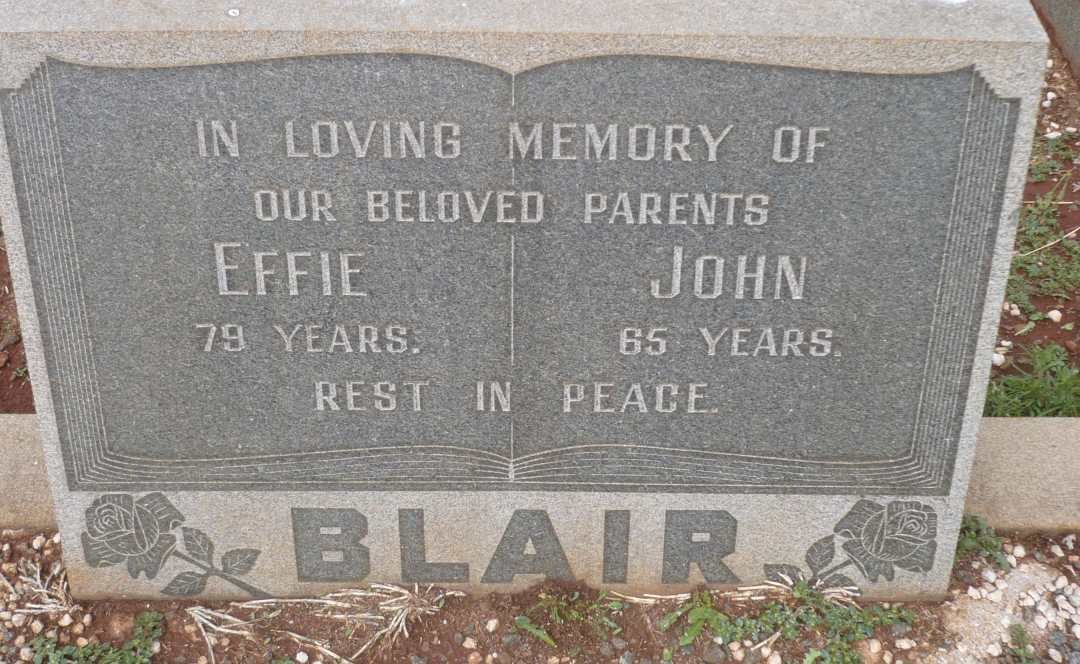 BLAIR John &amp; Effie