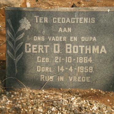 BOTHMA Gert D. 1864-1959