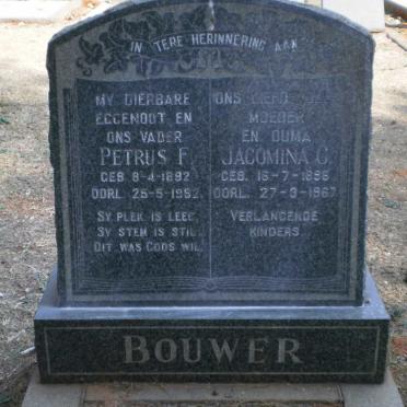 BOUWER Petrus F. 1892-1952 &amp; Jacomina C. 1896-1967